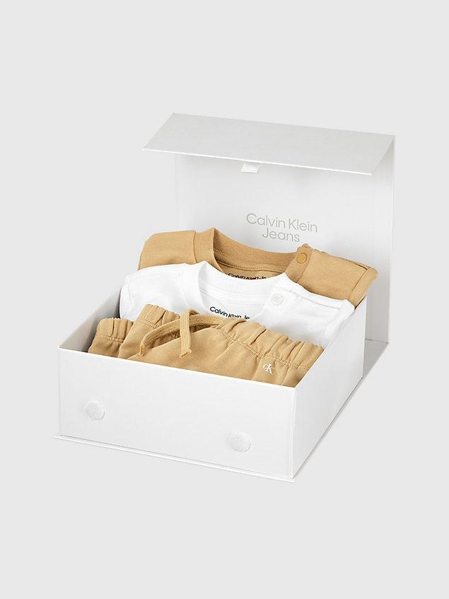 beige newborn starter giftpack for newborn calvin klein jeans