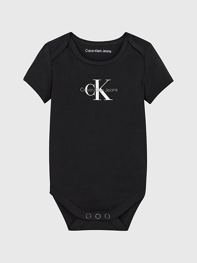 black newborn logo bodysuit for newborn calvin klein jeans