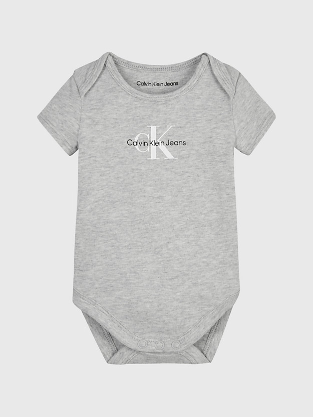 light grey heather newborn logo bodysuit for newborn calvin klein jeans