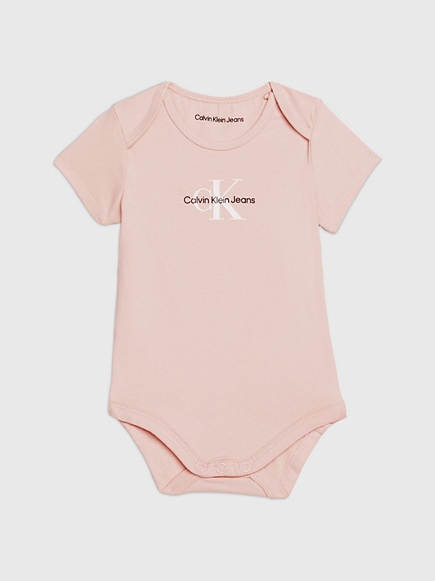 pink body dla noworodka z logo dla newborn - calvin klein jeans