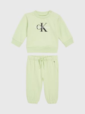 Calvin Klein Little Girls 2T-6X Long Sleeve Pullover Fleece CK Top &  Printed Legging Set