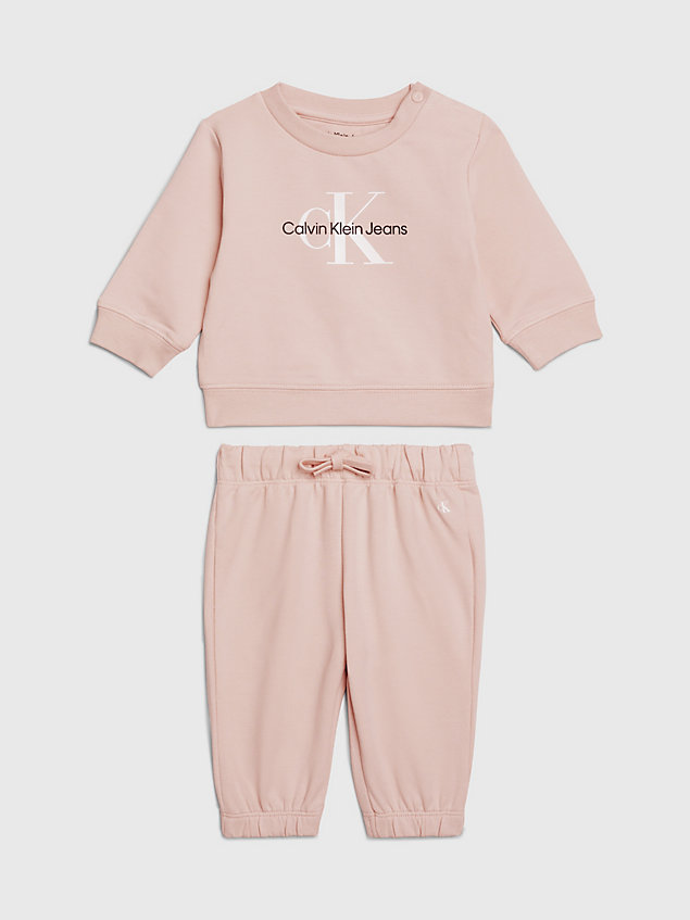 tuta con logo per neonato in spugna pink da newborn calvin klein jeans