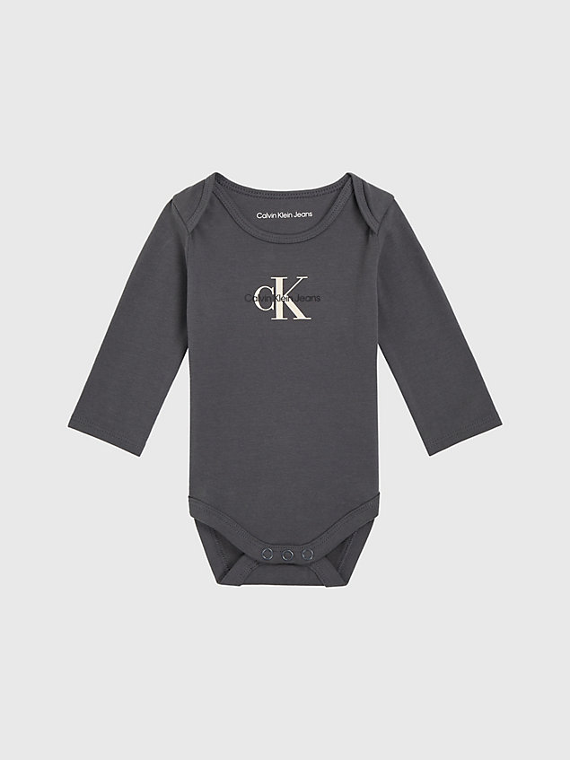 grey newborn logo bodysuit for newborn calvin klein jeans