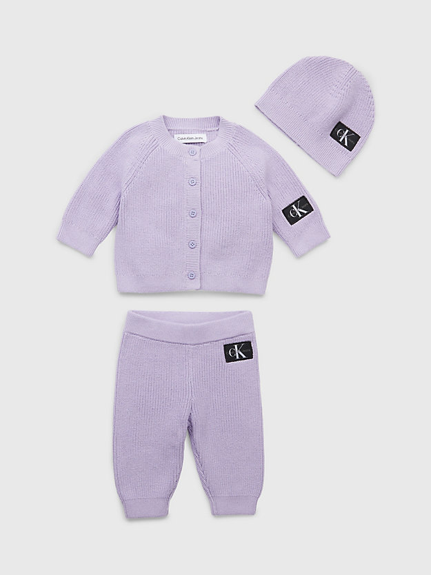 SMOKY LILAC Newborn Tracksuit and Hat Giftpack for newborn CALVIN KLEIN JEANS