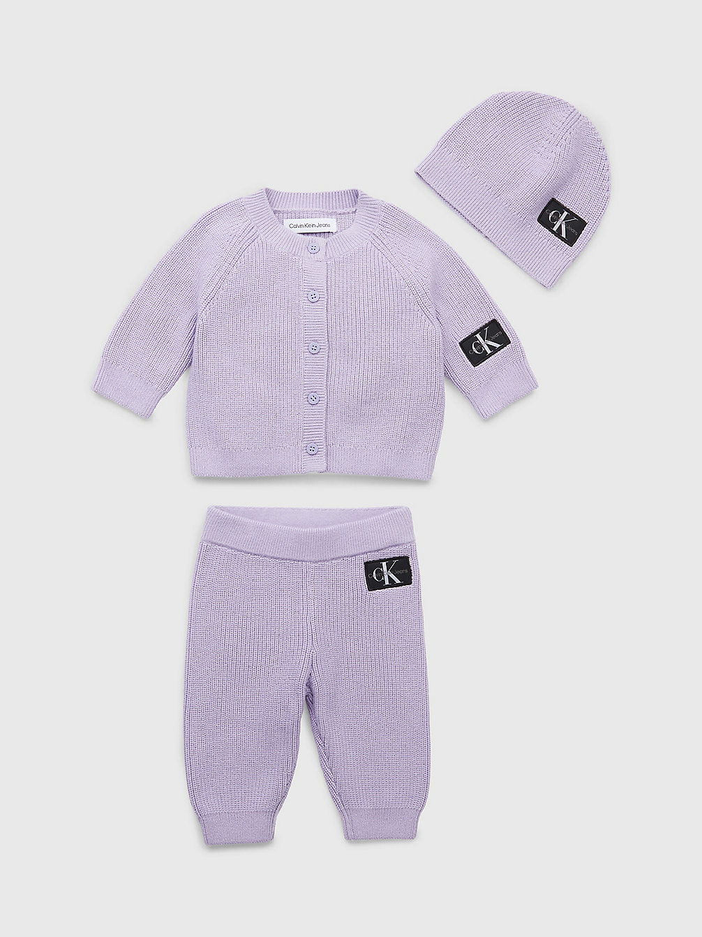 SMOKY LILAC Cadeauset Newborn-Trainingspak En Muts undefined newborn Calvin Klein