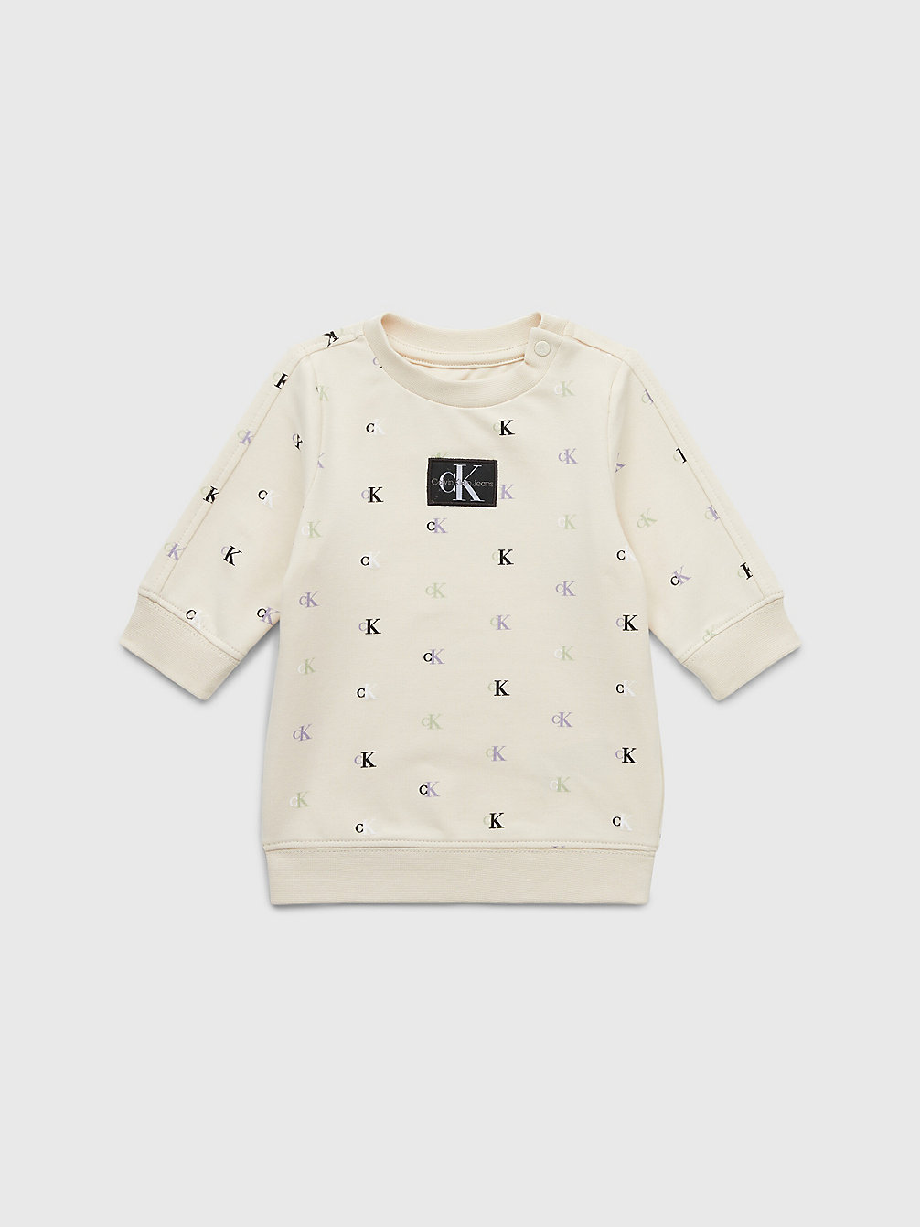 MUSLIN MONOGRAM AOP Newborn-Sweatshirtjurk Met Logo undefined undefined Calvin Klein
