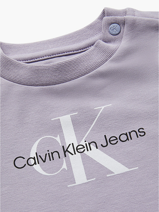 smoky lilac newborn logo sweatshirt dress for newborn calvin klein jeans