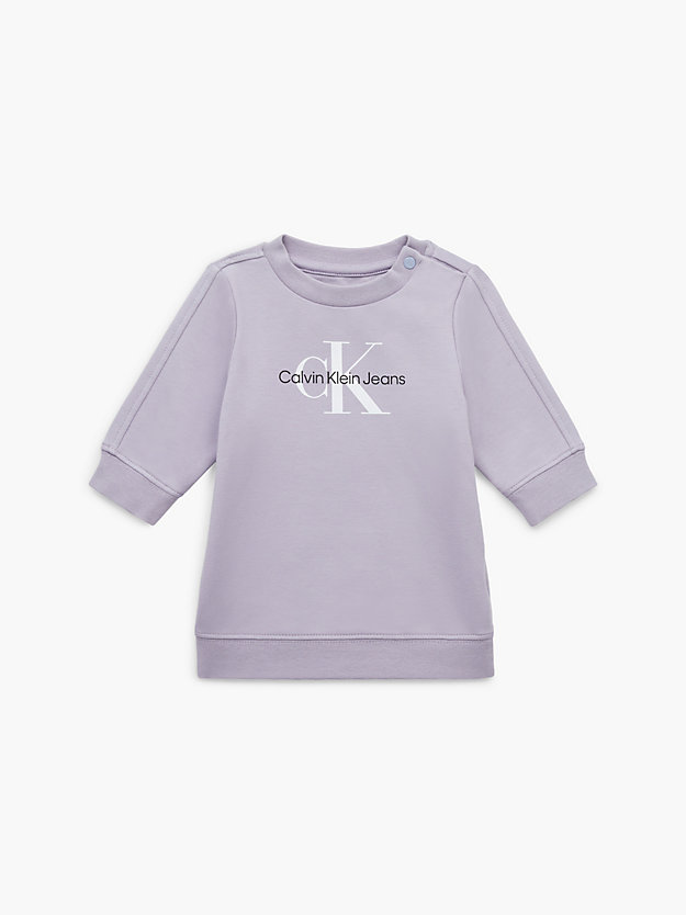 smoky lilac newborn logo sweatshirt dress for newborn calvin klein jeans