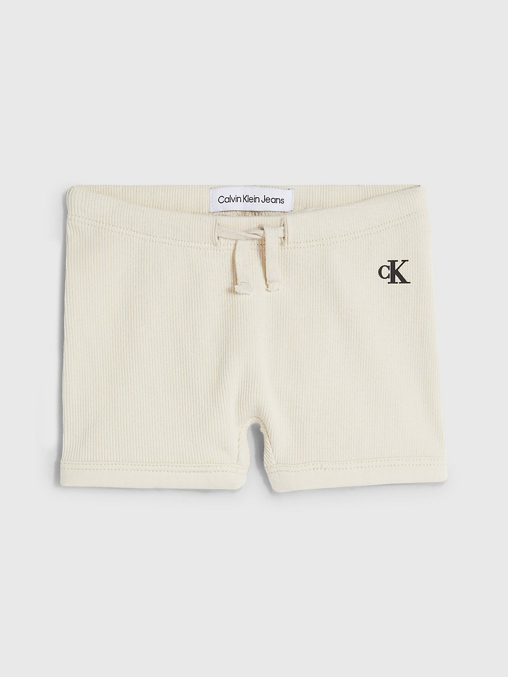 WHITECAP GRAY Newborn Ribbed Shorts undefined newborn Calvin Klein