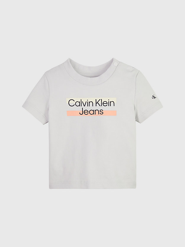 GHOST GREY Newborn Logo T-shirt for newborn CALVIN KLEIN JEANS