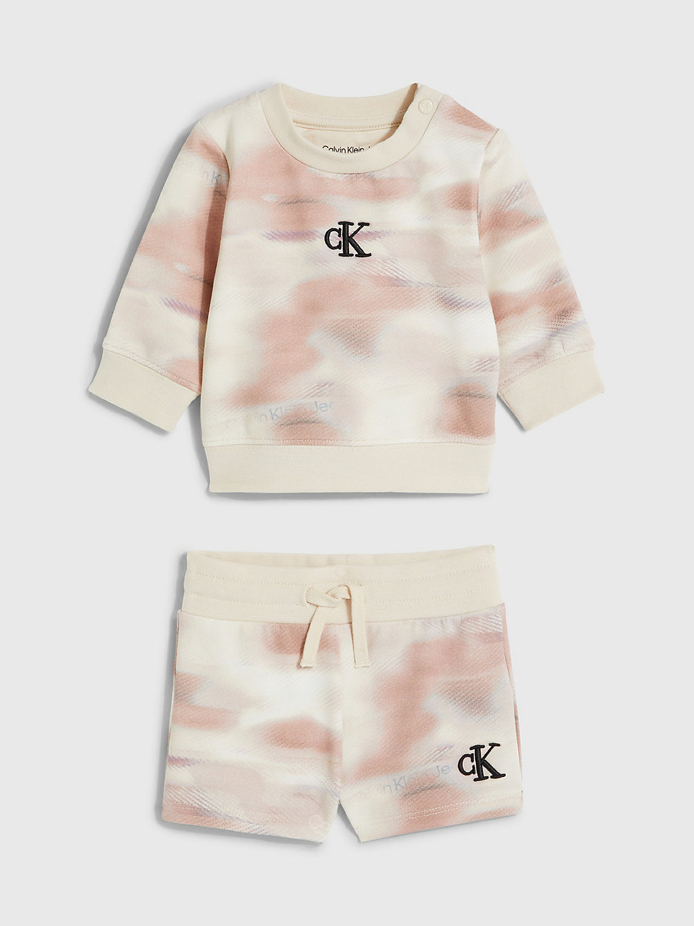 TIE DYE AOP Newborn Sweatshirt And Shorts Set undefined newborn Calvin Klein