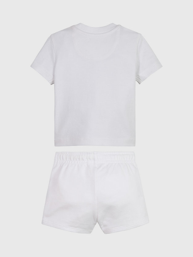 BRIGHT WHITE Newborn T-shirt and Shorts Set for newborn CALVIN KLEIN JEANS