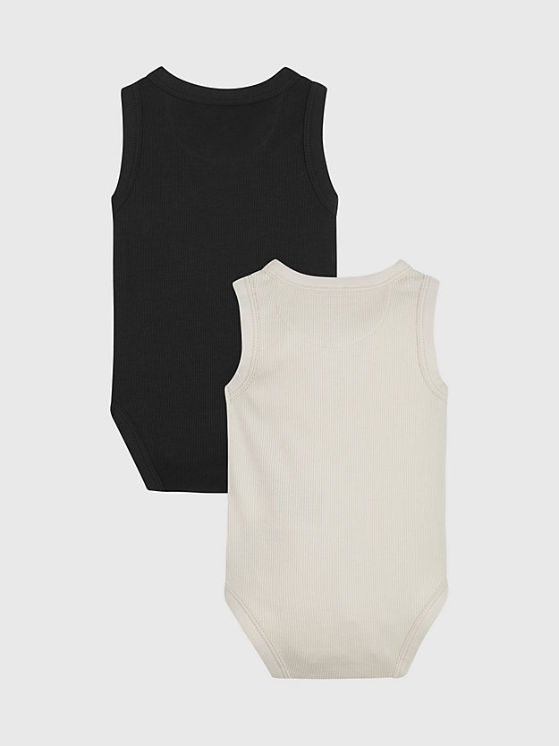 WHITE CAP GRAY / BLACK Newborn 2-Pack Sleeveless Bodysuit for newborn CALVIN KLEIN JEANS