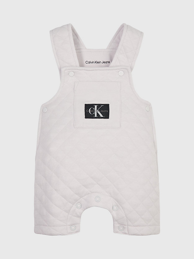 GHOST GREY Newborn Quilted Dungaree Onesie for  