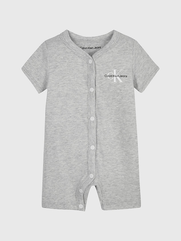 grey newborn logo bodysuit for newborn calvin klein jeans