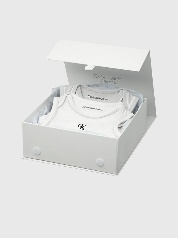 ghost grey / bright white cadeauset newborn bodysuit en slab voor newborn - calvin klein jeans