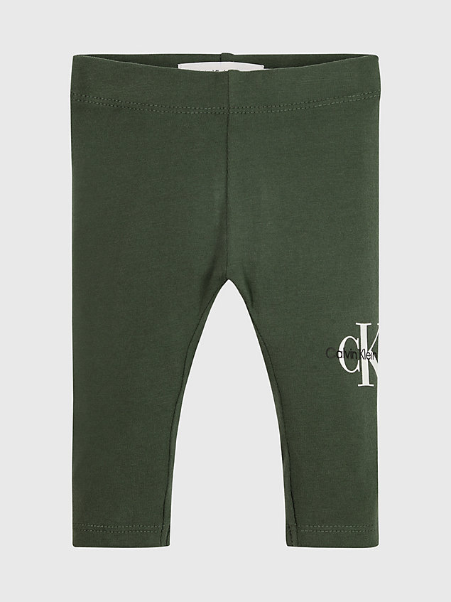 leggings con monograma para recién nacidos green de newborn calvin klein jeans