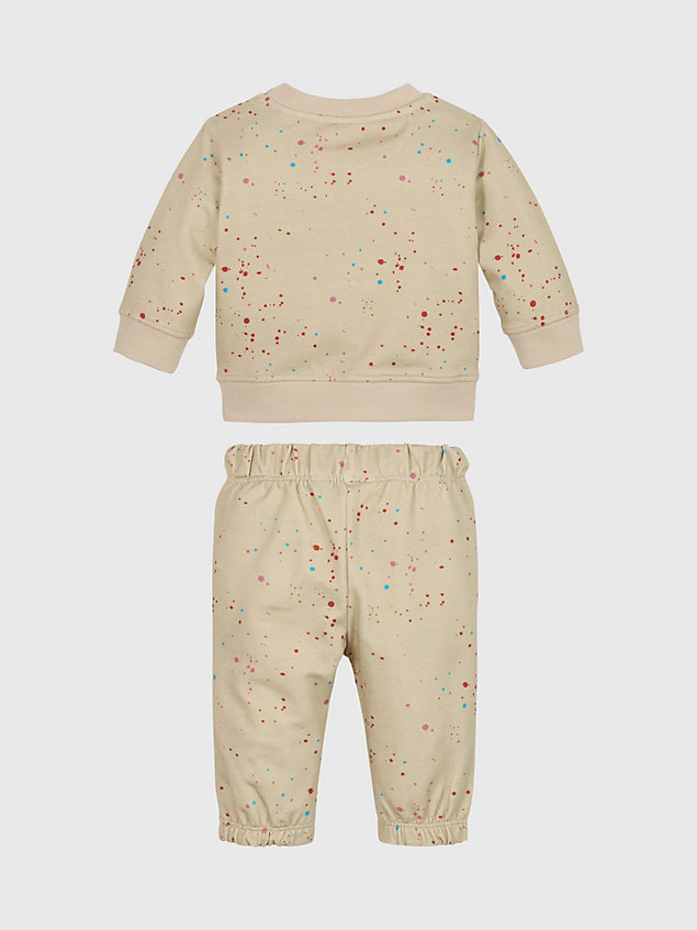 beige baby-konfetti-trainingsanzug für newborn - calvin klein jeans