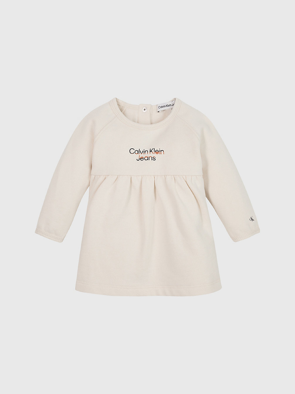 WHITECAP GRAY Fleece Newborn-Jurk Met Logo undefined undefined Calvin Klein