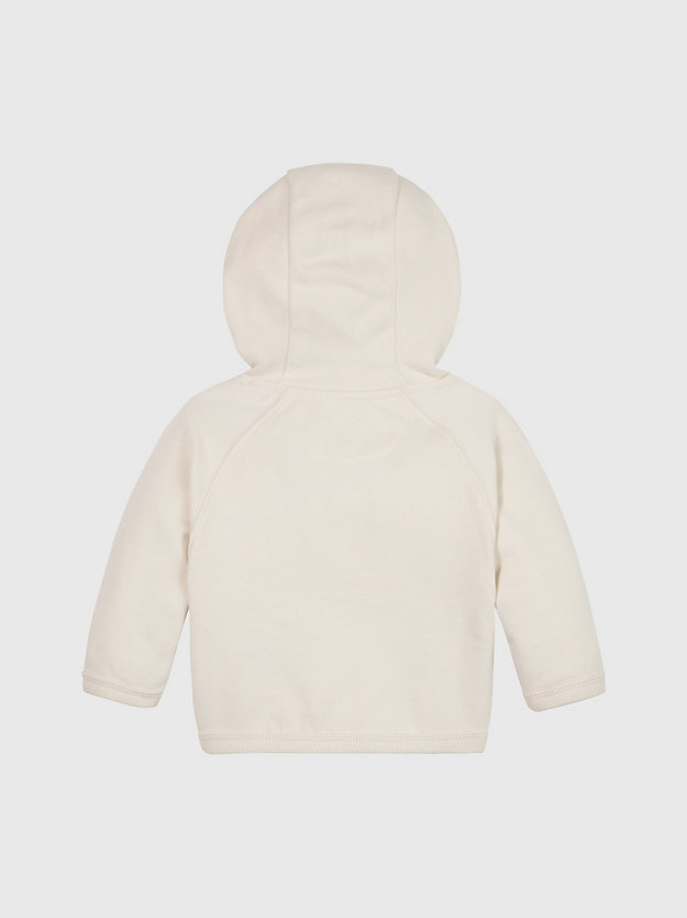 whitecap gray newborn fleece logo hoodie for newborn calvin klein jeans