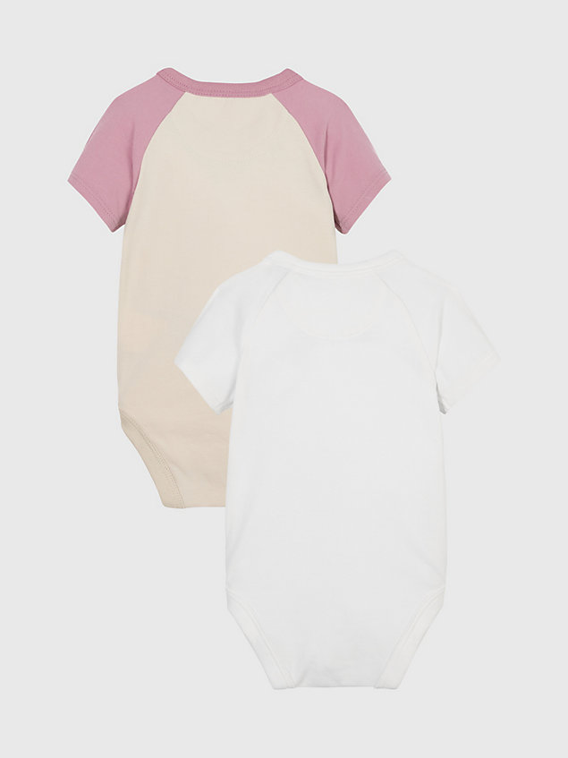 white 2-pack newborn-bodysuit set voor newborn - calvin klein jeans