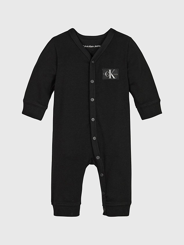 black ribbed onesie for newborn calvin klein jeans