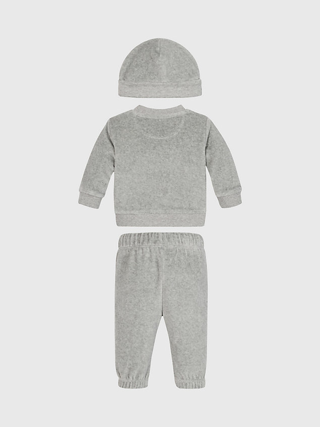 grey newborn tracksuit and hat giftset for newborn calvin klein jeans