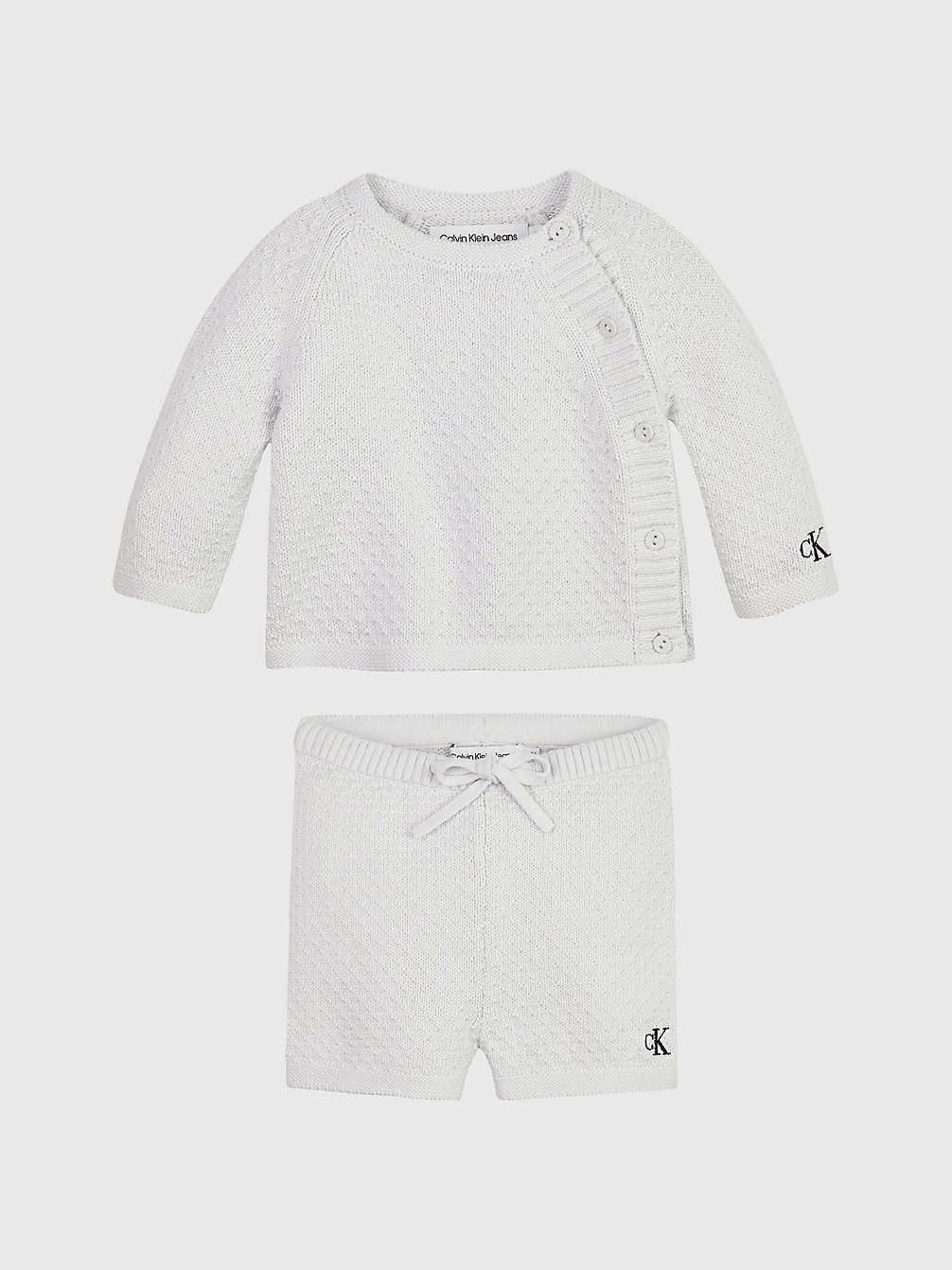 GHOST GREY Newborn Jumper And Shorts Set undefined newborn Calvin Klein