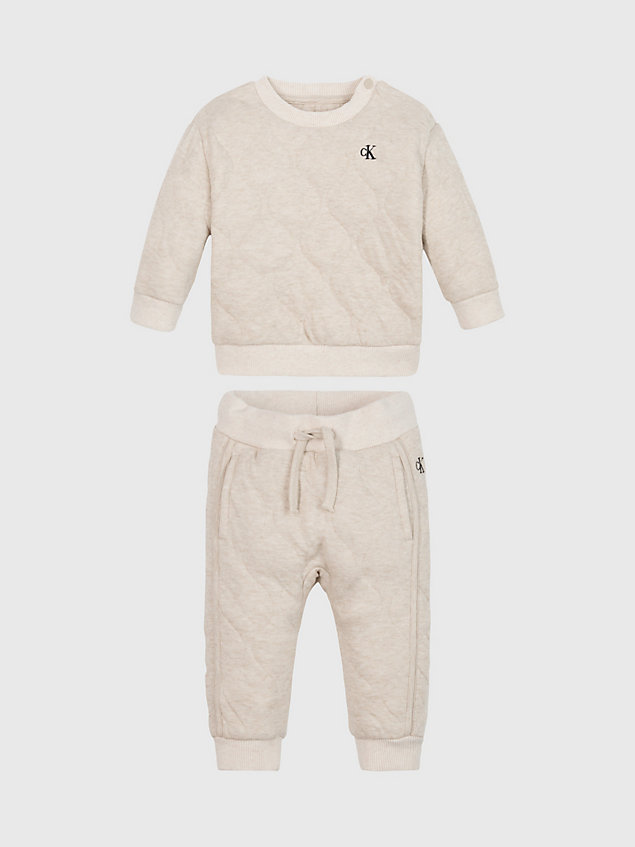 ropa deportiva acolchada para recién nacidos beige de newborn calvin klein jeans