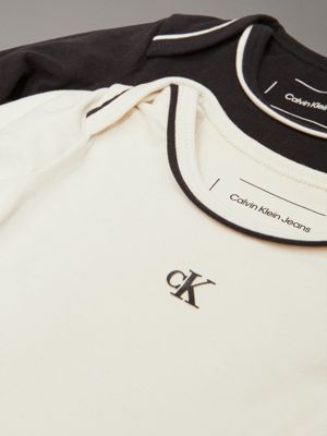set regalo composto da body e bavaglino ck black / turtledove da neonato calvin klein jeans