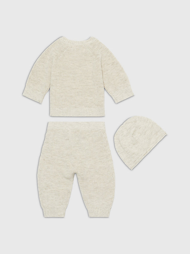 grey space dyed knit giftpack for newborn calvin klein jeans