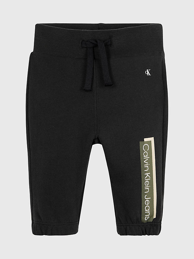ck black baby-jogginghose aus fleece mit logo für newborn - calvin klein jeans