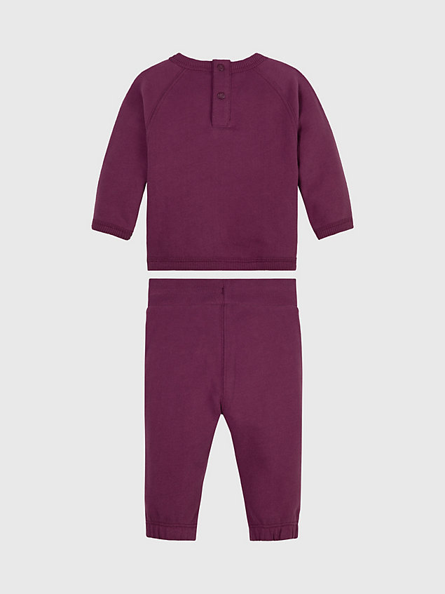 ropa deportiva de felpa de recién nacido purple de newborn calvin klein jeans