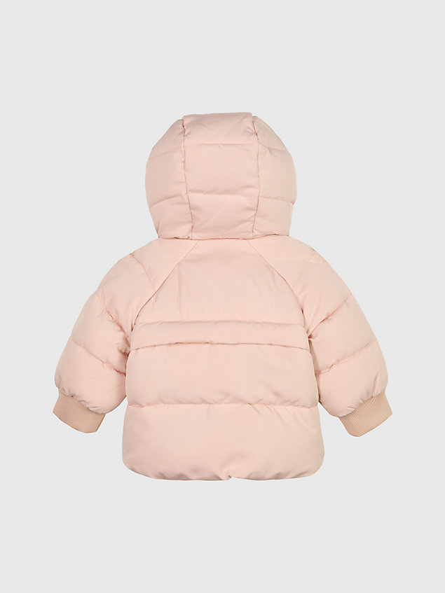 pink newborn hooded puffer jacket for newborn calvin klein jeans