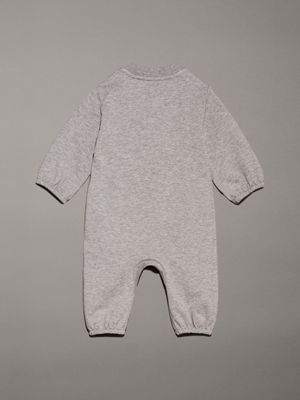 grey heather newborn logo onesie for newborn calvin klein jeans