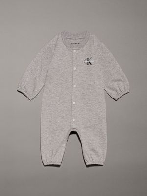 grey newborn logo onesie for newborn calvin klein jeans