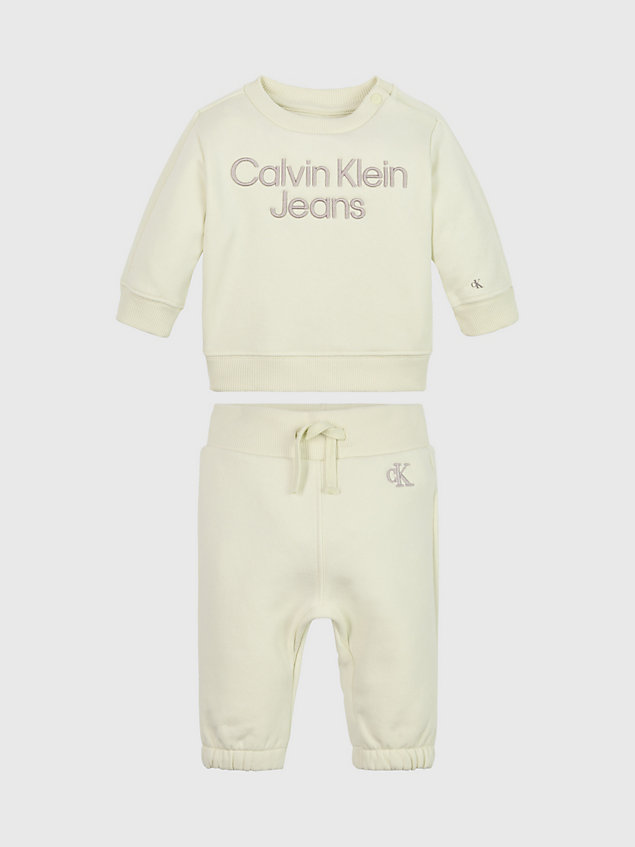 grey newborn logo tracksuit giftpack for newborn calvin klein jeans