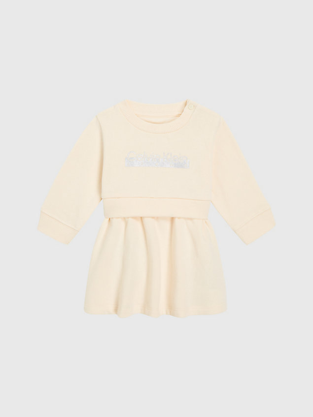 robe-pull avec logo pour nouveau-né yellow pour newborn calvin klein jeans