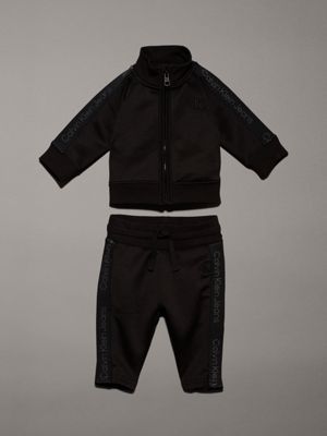 black newborn logo tracksuit for newborn calvin klein jeans