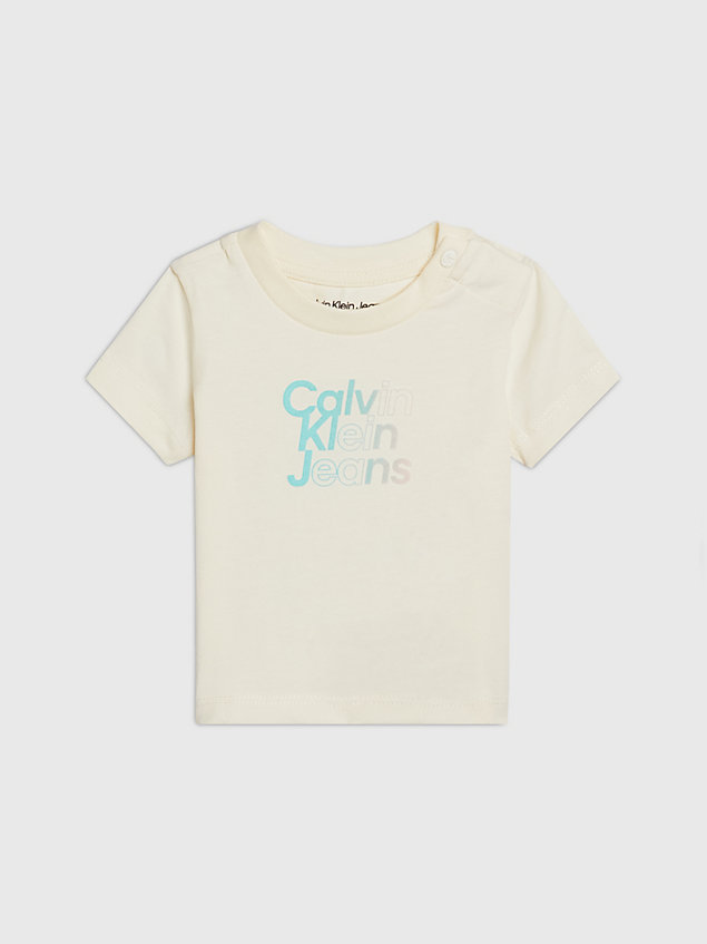white newborn gradient logo t-shirt for newborn calvin klein jeans