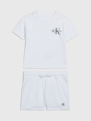 Calvin Klein Kids logo-print jersey short set - Blue