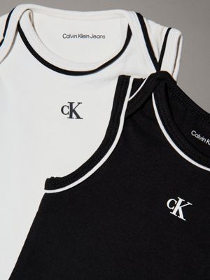 ck black / tofu newborn bodysuit and bib gift set for newborn calvin klein jeans