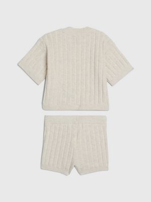 Calvin Klein Set - Cardigan/T-shirt/Shorts - Whitecap Grey