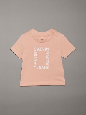 pink newborn logo t-shirt for newborn calvin klein jeans