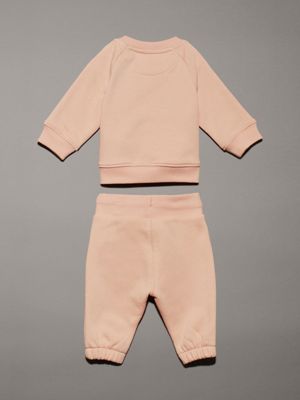 pink sand newborn logo jogging suit for newborn calvin klein jeans