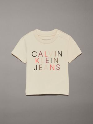 grey newborn logo t-shirt for newborn calvin klein jeans