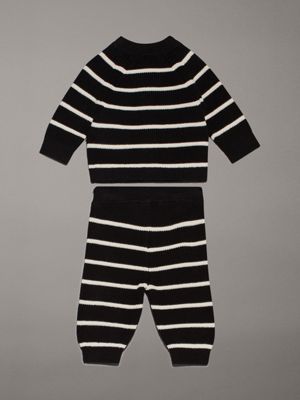 black knitted stripe set for newborn calvin klein jeans
