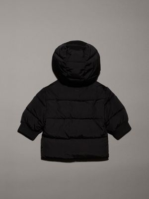 ck black newborn hooded puffer jacket for newborn calvin klein jeans