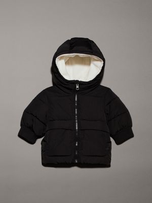 black newborn hooded puffer jacket for newborn calvin klein jeans