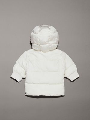 ivory newborn hooded puffer jacket for newborn calvin klein jeans